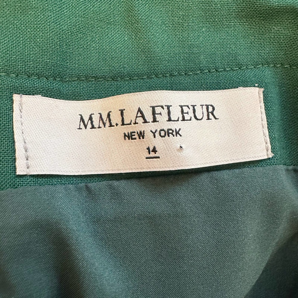 M.M. LAFLEUR Green Pencil Washable Wool Skirt sz 14 - Picture 3 of 6